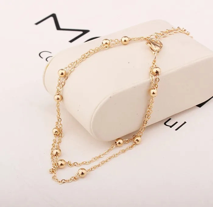 New Fashion Footwear Jewelry Punk Style Gold Two-color Chain Ankle Bracelet Cheap Marketing Bracelet Foot Chain