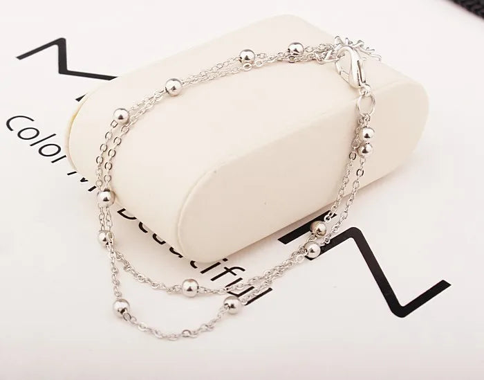 New Fashion Footwear Jewelry Punk Style Gold Two-color Chain Ankle Bracelet Cheap Marketing Bracelet Foot Chain