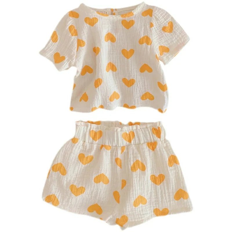 2PCS Baby Girl Clothes Set Summer Kids Outfits Infant Girls Toddler Boy Clothing Cotton Pajama Suit Boys Clothes 0-6Years